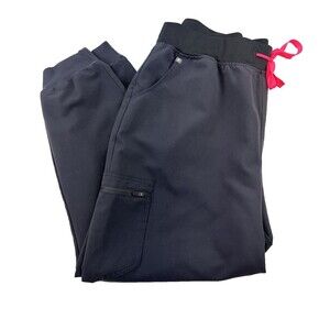 Figs Zamora Jogger Scrub Pant Gray Pink Drawstring Tech W23SW2017 Womens XXL